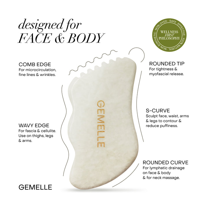 White Jade Gua Sha Tool - Face & Body